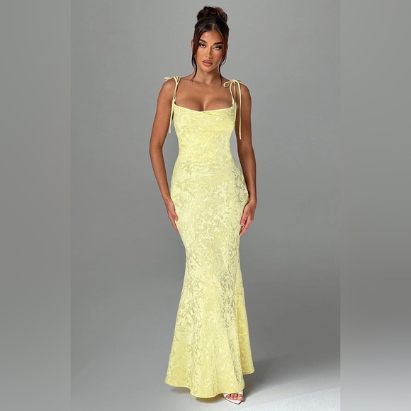 COPY - Babyboo Whitney Maxi Dress Lemon - Picture 1 of 2